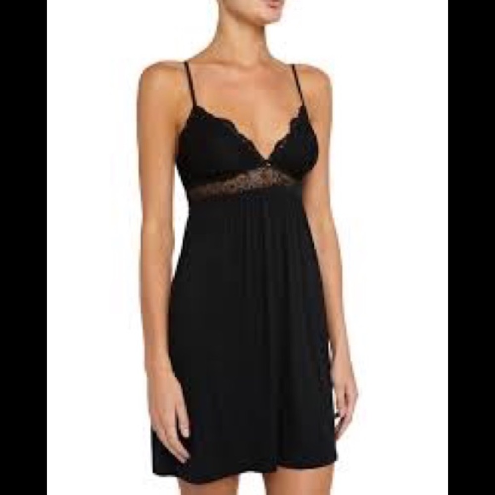 NWT Eberjey Black Arizia Racerback Chemise